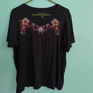 Floral embroidered shirt